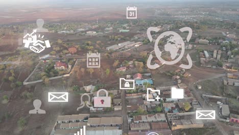 vista de paisaje de la ciudad-drone