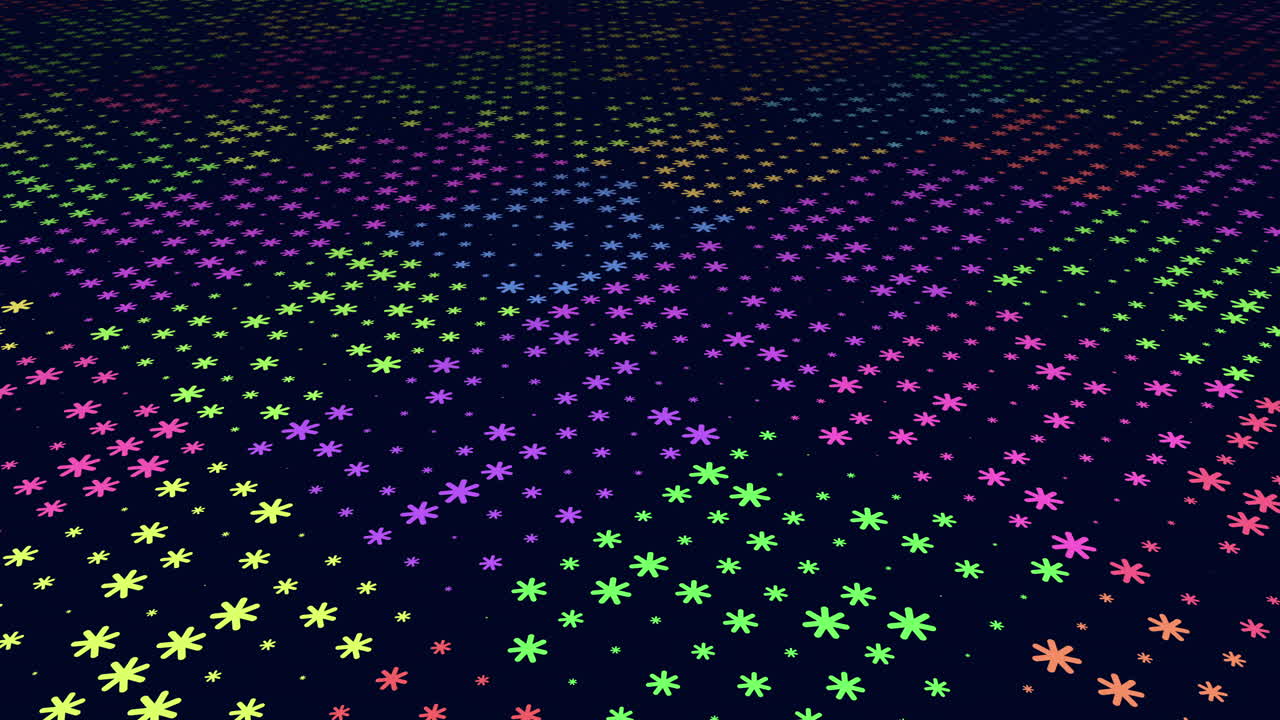 un vibrante mosaico de copos de nieve en un lienzo negro de medianoche