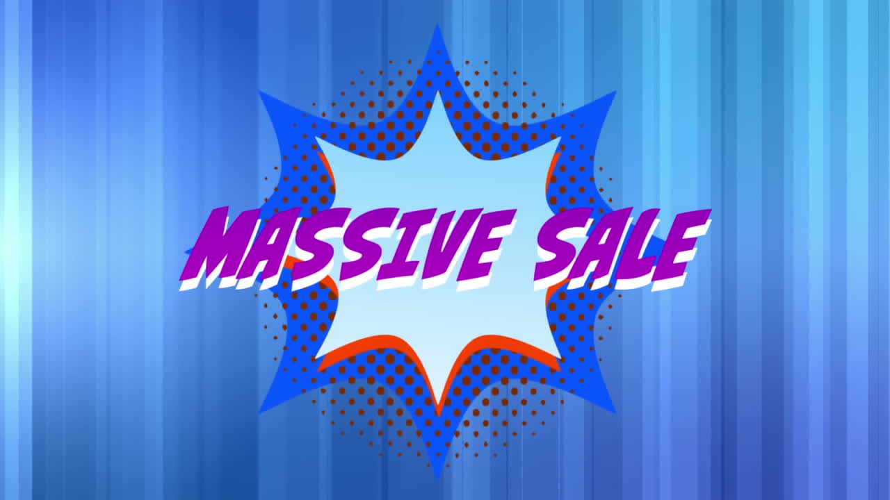 파란색 바탕에 파란색으로 엄청난 판매 그래픽 폭발