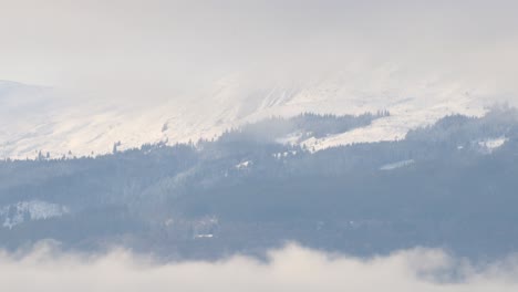 Timelapse-of-clouds-moving-below-and-above-Vitosha-mountain-near-Sofia,-Bulgaria