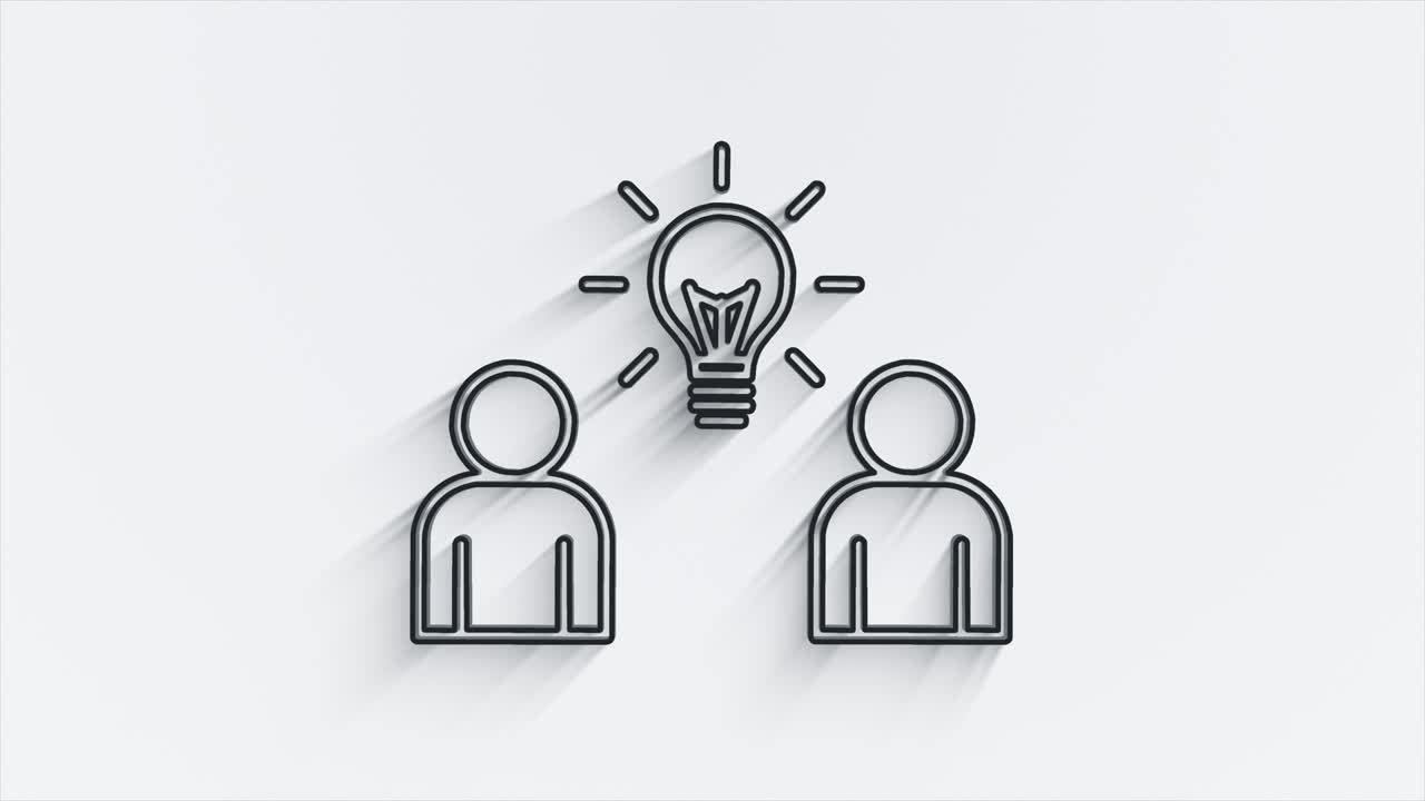 diseño de icono de sombra de línea de medios sociales aislado en fondo blanco. icono web de esquema. gráficos en movimiento.