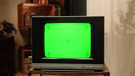 vintage green screen television