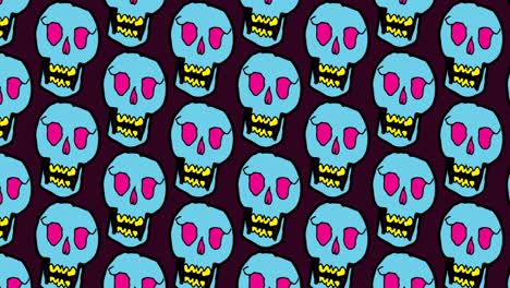 niños dibujando arte pop fondo sin costuras con el tema de la calavera