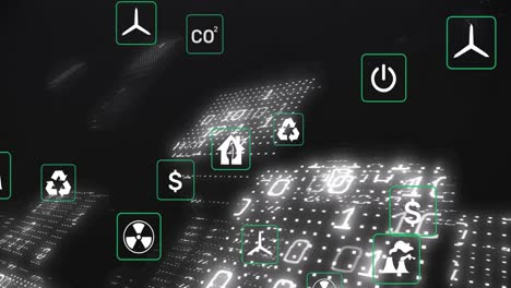 Animation-of-icons-and-data-processing-with-binary-coding