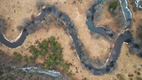 AERIAL:-Top-View-of-Ula-River-in-National-Park-in-Eastern-Europe