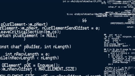 animation of computer data processing over dark background