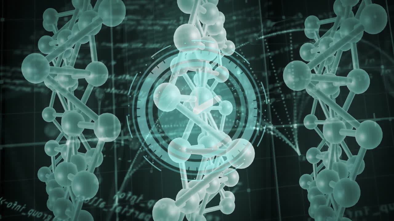 Animation of DNA strands and digital interface for scientific analysis in school