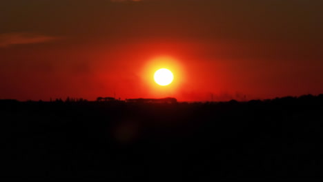 spectacular sunset drone footage with vivid sun