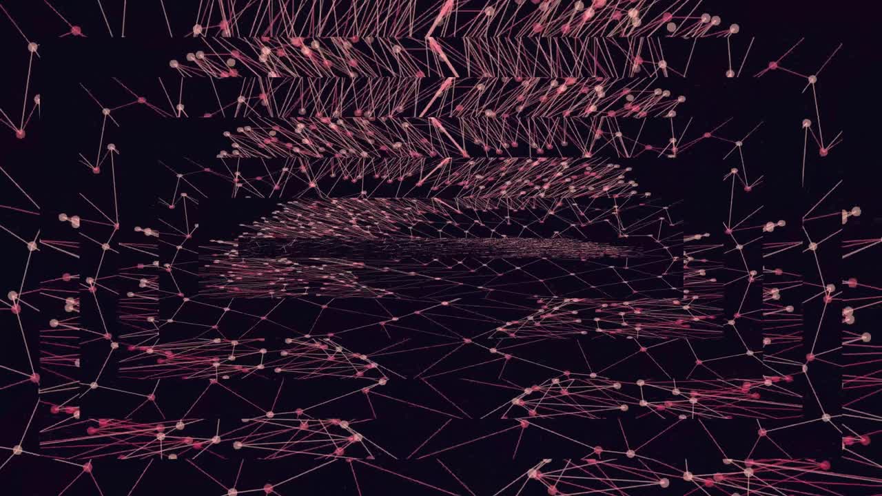 Moving Pink Digital Network Grid Abstract Background