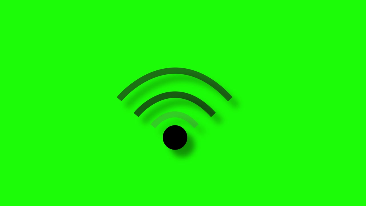 Icona di rete wireless Wi-Fi, simbolo del segnale onda Wi-Fi, indicatore del livello del segnale wireless che cambia.