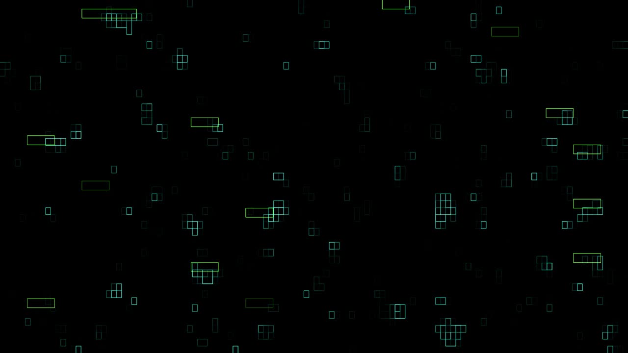 fondo animado moderno de circuito cuadrado digital verde y azul