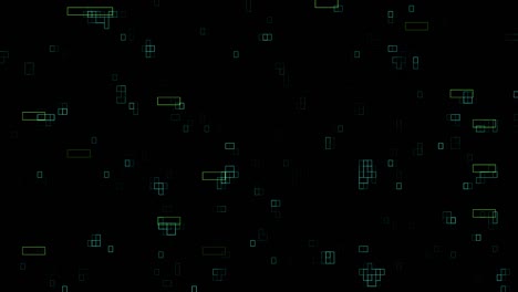 fondo animado moderno de circuito cuadrado digital verde y azul