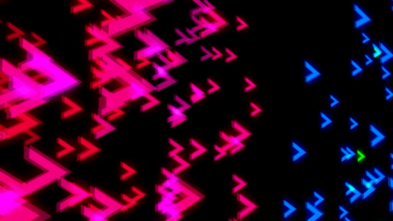 Abstract colorful arrows on black background. Digital backdrop