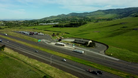 usa, or, ashland, i-5 odot poe, 2024-05-14 - odot (oregon department of transportation) weigh station on i-5 northbound. camera is stationary.
