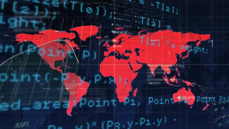 mapa del mundo contra el procesamiento de datos