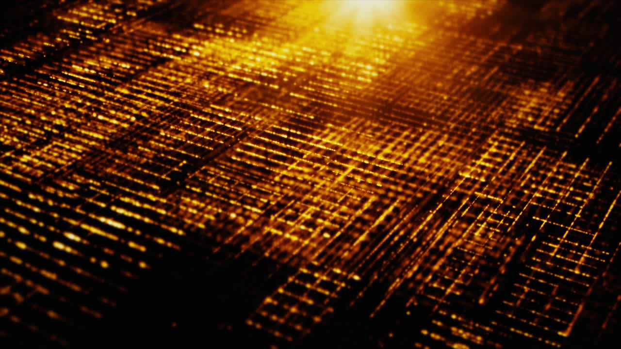Immersive cyber space with captivating motion abstract matrix nexus particles forming a mesmerizing grid amidst futuristic wonders