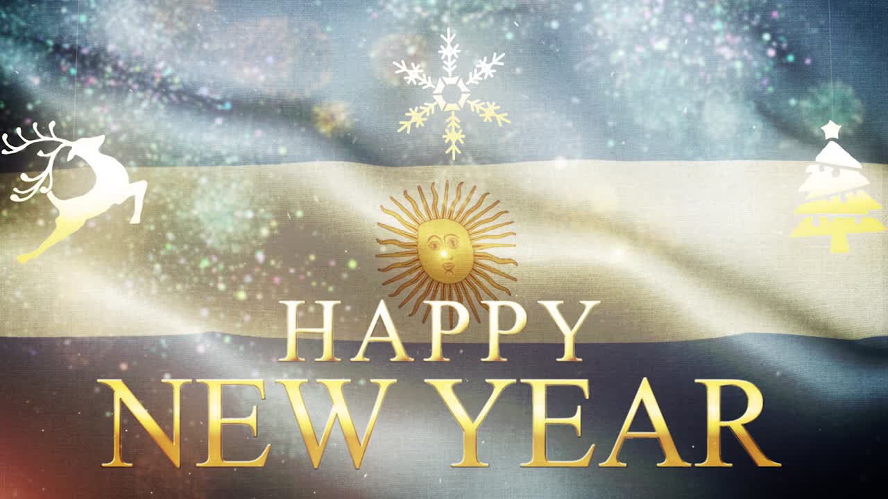 Feliz Año Nuevo - Fondo de bandera de Argentina