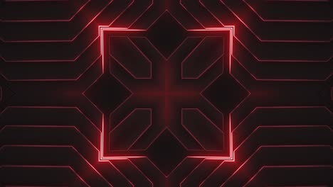 red neon geometric pattern background