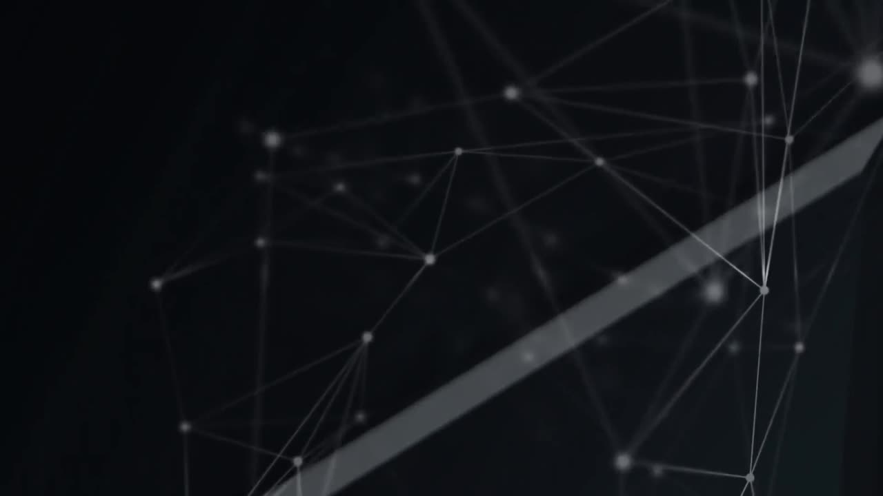 검은 바탕 위의 연결 네트워크의 애니메이션