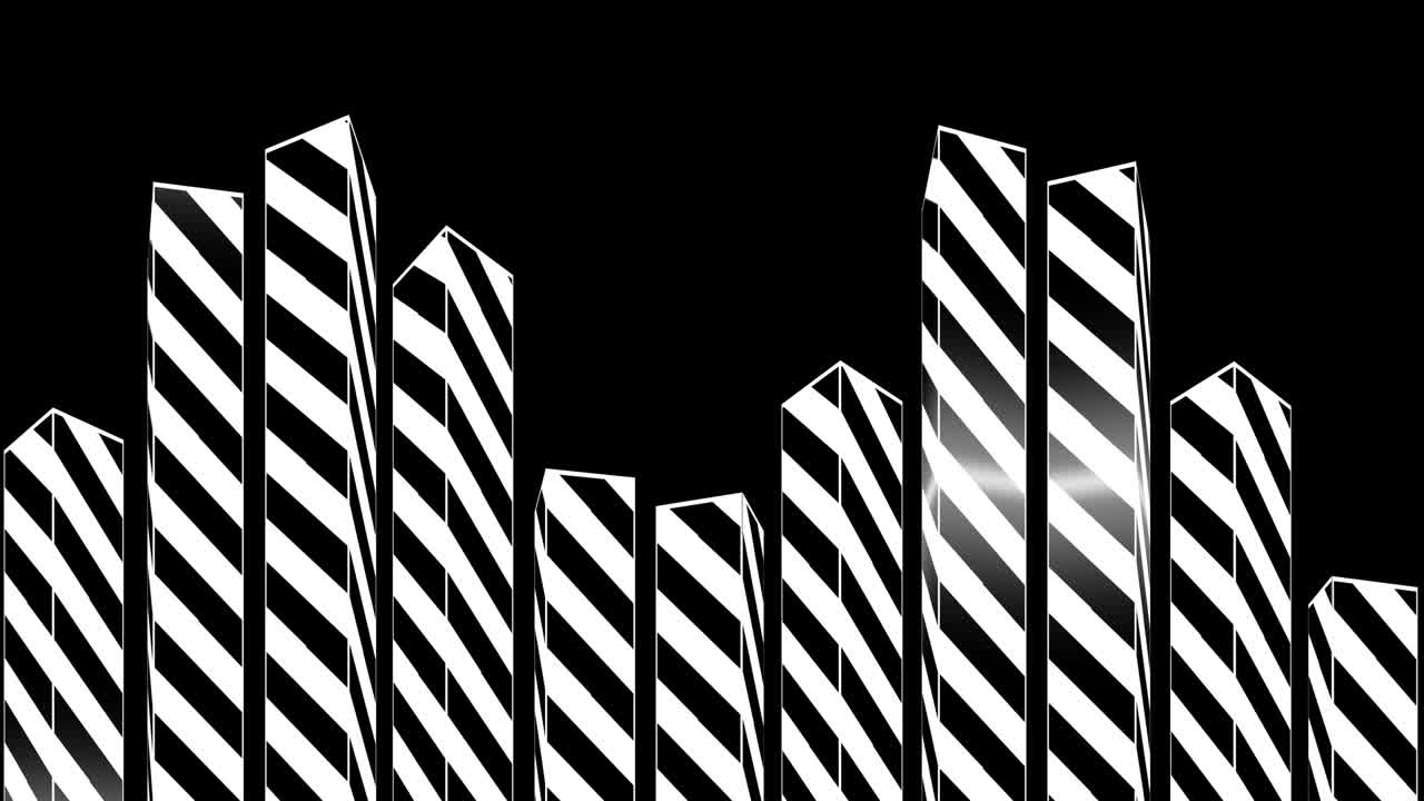 가상 이라이저 (virtual equalizer) - 나이트클럽이나 쇼를 위해 대각선의 흑백 줄무를 가진 수직 3d 기둥.