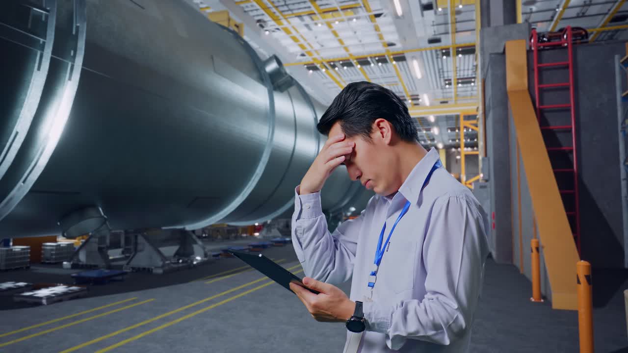 직장에서 스트레스를 받는 엔지니어