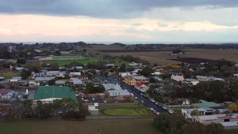 pequeño municipio aéreo de koriot, distrito occidental de victoria, australia.