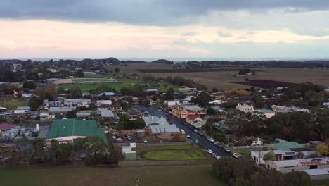 aerial small township of koriot, western district of victoria australia