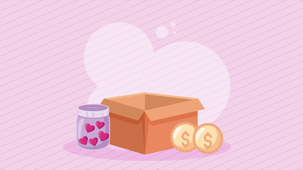 donaciones de caridad juguetes en animación de caja