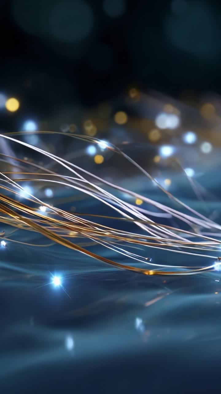 A captivating display of shimmering strands illuminated by soft lights, creating a mesmerizing blend of colors and textures that evoke a sense of wonder and tranquility in an ethereal setting