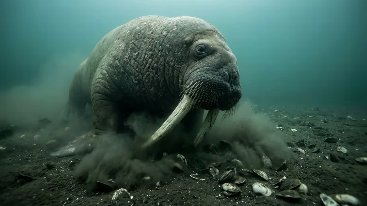 Tricheco sott'acqua