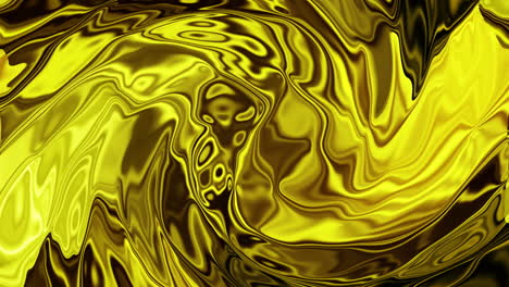 liquid gold abstract background. shining movement of paint with glitter on yellow metal surface. looped animation.