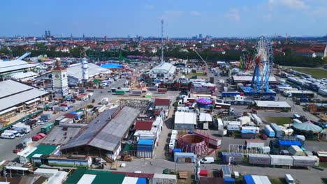 Erstaunliche-Luftaufnahme-Von-Oben,-Riesenrad,-Theresienwiese,-Oktoberfest,-Sonniger-Tag-Vor-Der-Eröffnung