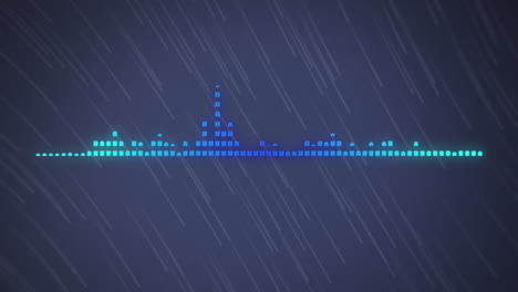 animación de puntos de sonido que se mueven sobre senderos grises.