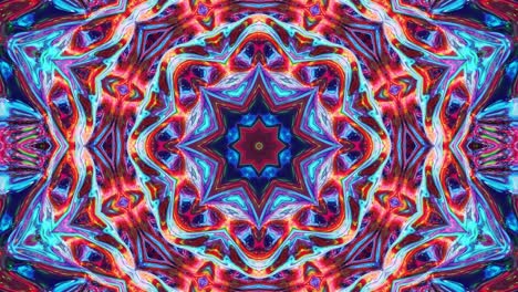 estilo 3d en bucle abstracto bg con estructura ondulada. patrón iridescente simétrico líquido como caleidoscopio con ondas de vidrio líquido brillante con hermosos colores de gradiente. 4k