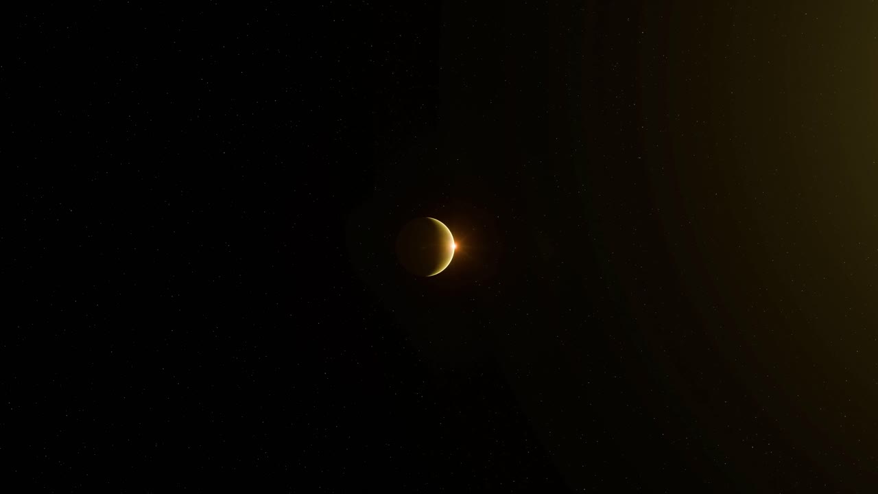 3D Animation showing the planet Venus far away in space