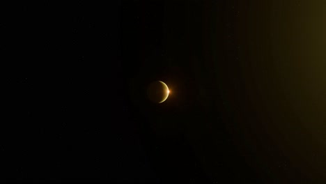3D Animation showing the planet Venus far away in space