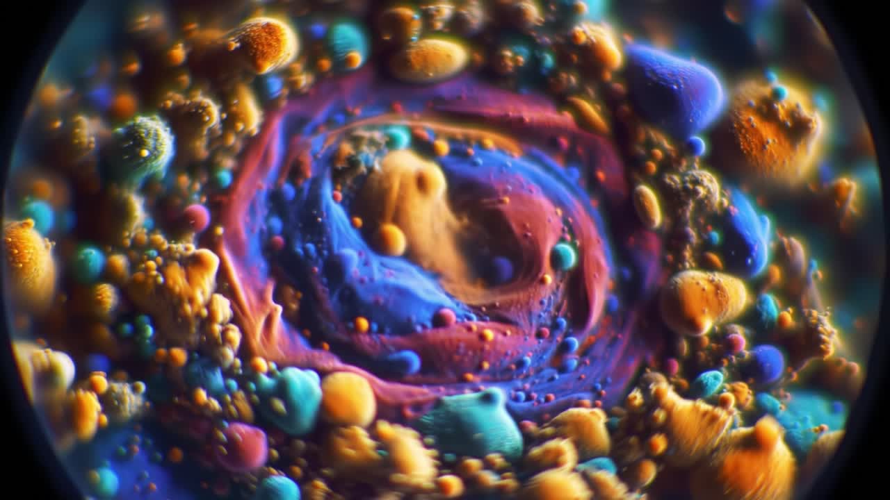 Exploring the Vivid Swirls and Bubbles of a Colorful Abstract Liquid Universe Captured in Stunning Detail