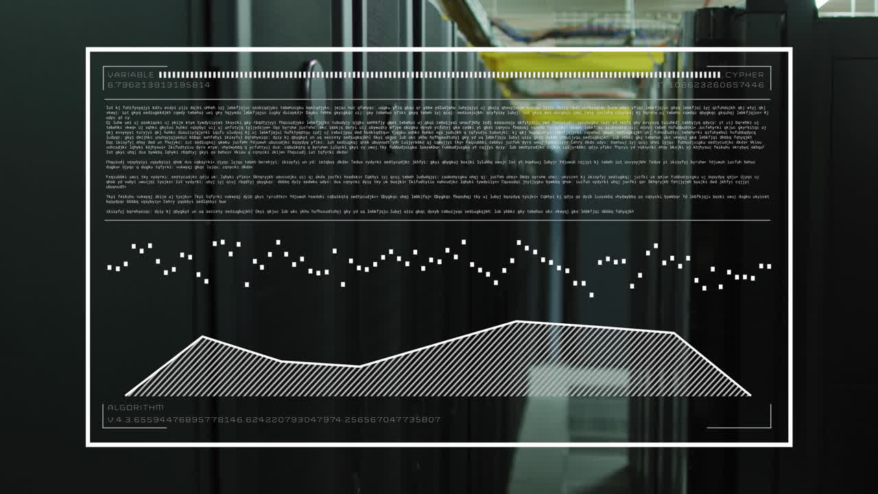 animación de la interfaz con el procesamiento de datos contra la sala de servidores de computadoras