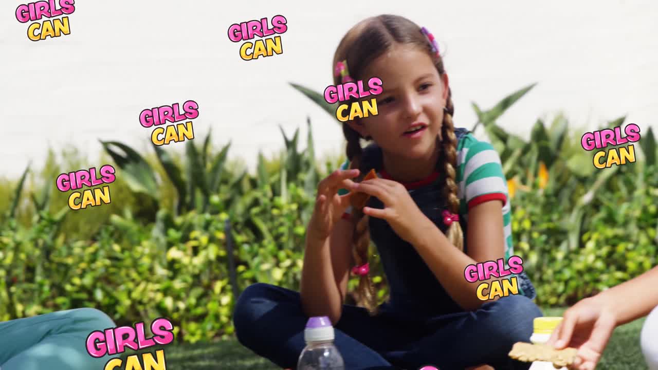 la animación de la chica puede enviar mensajes de texto a la chica de la escuela