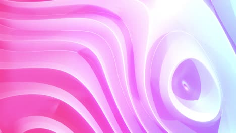 Pink-lght-and-shadow-playing-on-moving-3d-grooved-absract-white-shape