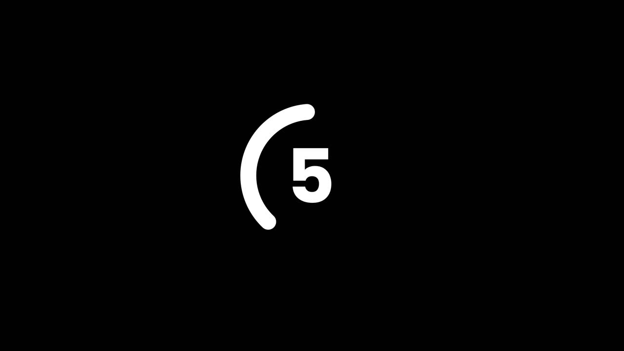 Ten Second Countdown Timer with Circular Progress Bar on Black Background