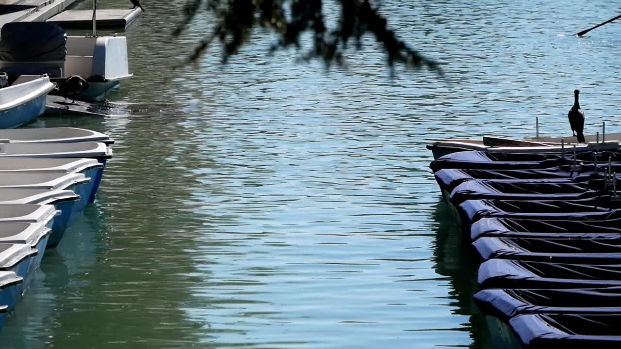 Dock at the big pond in El Retiro park, Madrid