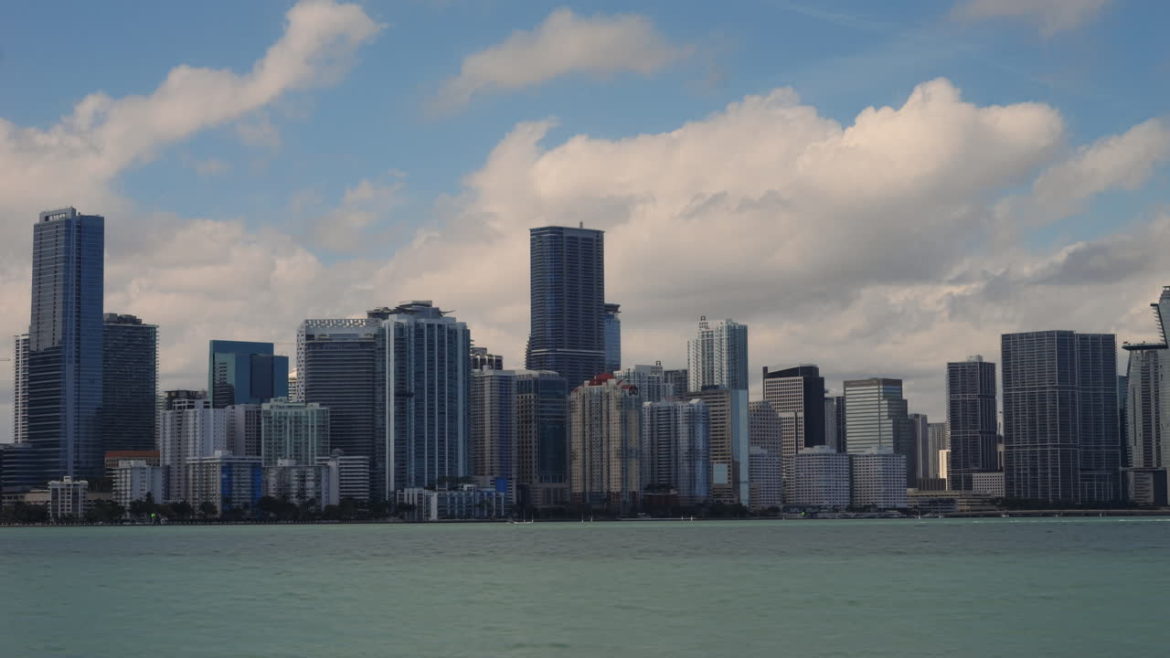 Miami Downtown 2024 Skyline Timelapse With Boat Traffic