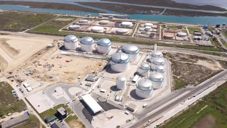 aerial view of adriatic tank terminal at the port of ploce in croatia