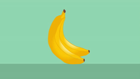 animation of banana icon on green black background