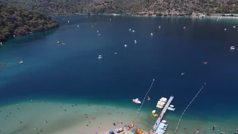 aerial view of lake oludeniz on the turquoise coast of capadoccia