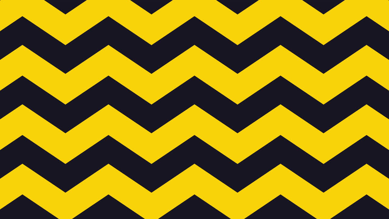 Dynamisk gul og sort zigzag-striber loop