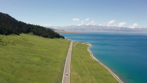 lake and grassland with a sunny day.