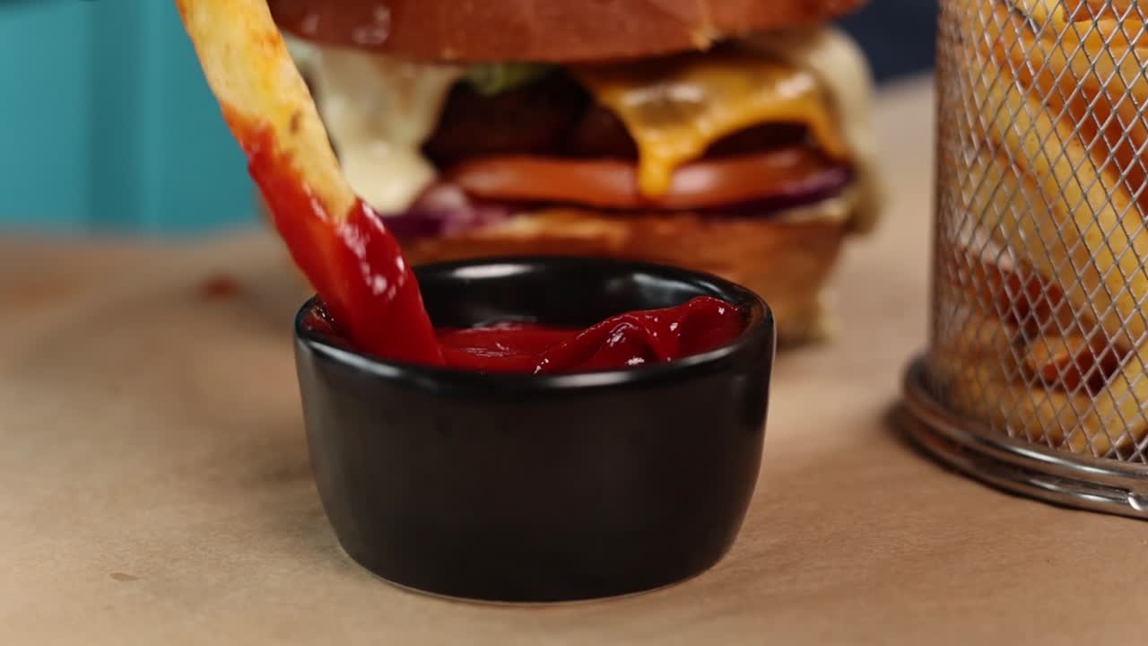 Pommes frites og burger