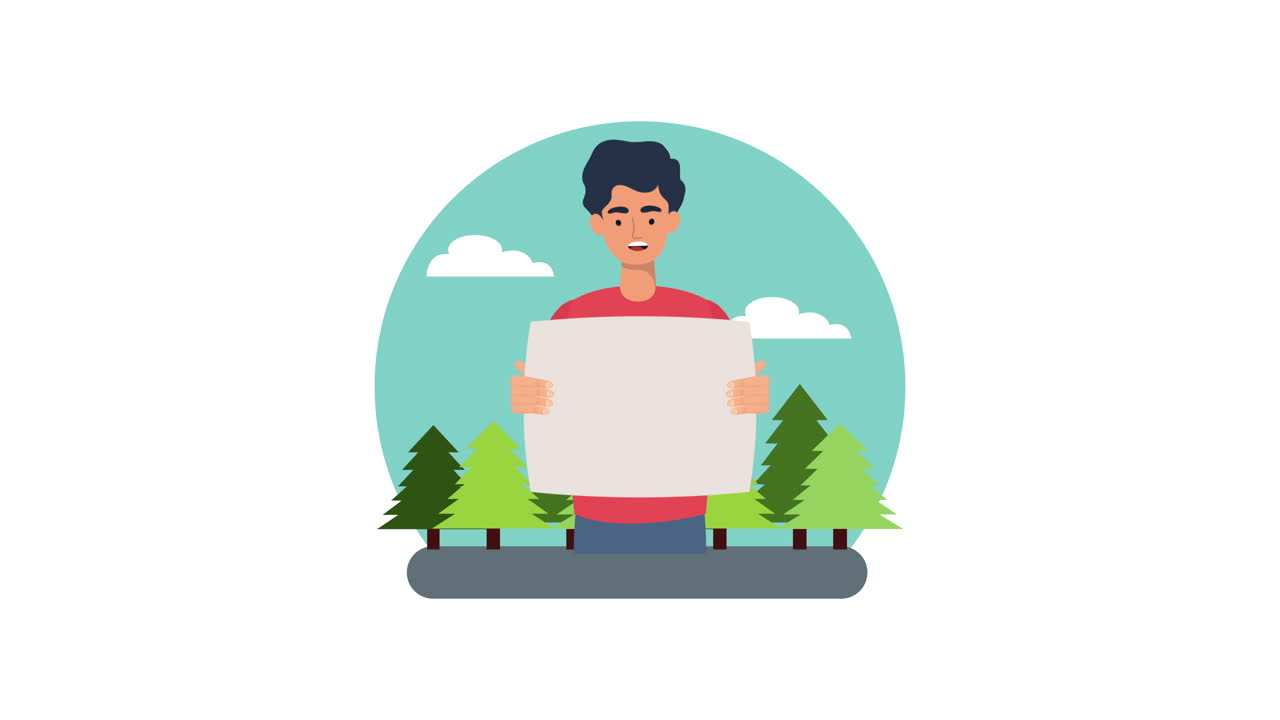 young man protesting for human rights